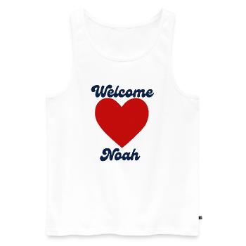 Noahwillkommen - Männer Premium Bio Tank Top - Weiß - Vorne - Michal (187cm)