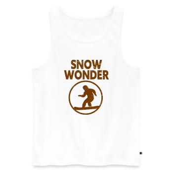 Skiing Snowboard Mountains Holiday Snow Freestyle - Men's Premium Organic Tank Top - white - Front - AI Model Male 178 light (178cm)