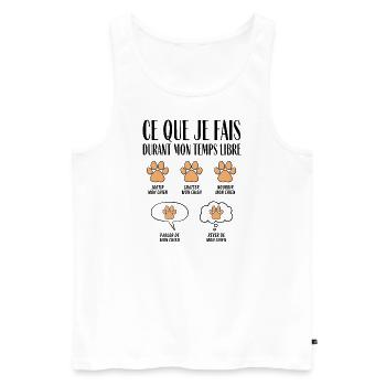 Ce que je fais durant mon temps libre Chien - Débardeur bio Premium Homme - blanc - Devant - Michal (187cm)