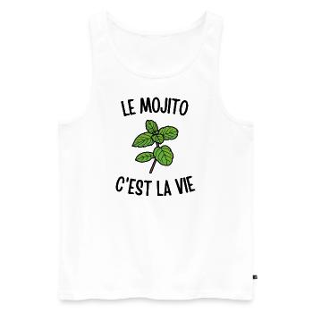 Le mojito c'est la vie - Débardeur bio Premium Homme - blanc - Devant - Michal (187cm)
