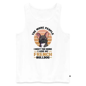 Français Bulldog - Débardeur bio Premium Homme - blanc - Devant - Michal (187cm)