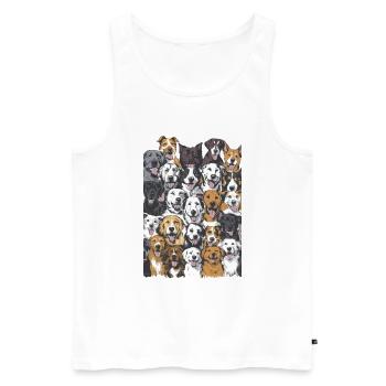 Amoureux des chiens - Débardeur bio Premium Homme - blanc - Devant - AI Model Male 178 light (178cm)
