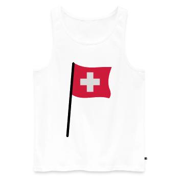 Schweizer Flagge - Männer Premium Bio Tank Top - Weiß - Vorne - AI Model Male 178 light (178cm)