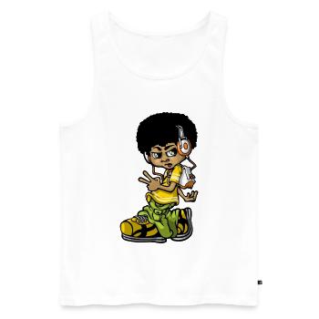VIntage hip hop b-boy - Men's Premium Organic Tank Top - white - Front - AI Model Male 178 light (178cm)