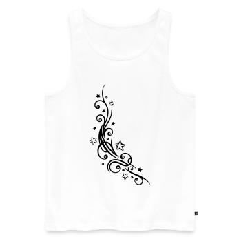 Tribal Tattoo mit vielen Sternen, stars - Männer Premium Bio Tank Top - Weiß - Vorne - Michal (187cm)