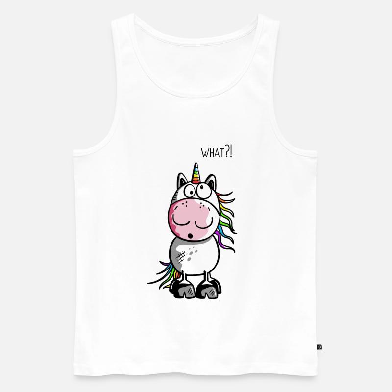 Lustiges Einhorn - Männer Premium Bio Tank Top - Weiß