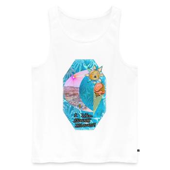 Canary Islands with their own touch - Relax + soak up the sun - Men's Premium Organic Tank Top - white - Front - AI Model Male 178 light (178cm)