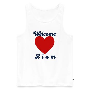 Welcome Liam - Männer Premium Bio Tank Top - Weiß - Vorne - AI Model Male 178 light (178cm)