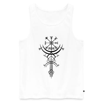 Schwarzes Symbol eines Wikinger-Kompasses - Männer Premium Bio Tank Top - Weiß - Vorne - AI Model Male 178 light (178cm)