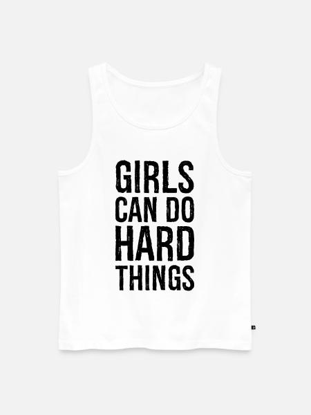 Mädchen können harte Dinge tun - Männer Premium Bio Tank Top - Weiß
