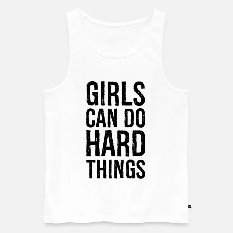 Mädchen können harte Dinge tun - Männer Premium Bio Tank Top - Weiß