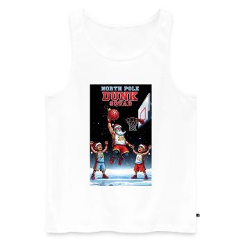 Équipe de dunks du pôle nord de basketball de Santa Dunking - Débardeur bio Premium Homme - blanc - Devant - Michal (187cm)
