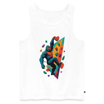 Bouldern Kletterkraft Gorilla Silberrücken Geschen - Männer Premium Bio Tank Top - Weiß - Vorne - Michal (187cm)