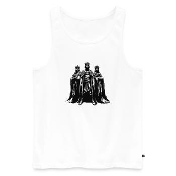 Cool design with the Three Kings - Men's Premium Organic Tank Top - white - Front - Michal (187cm)