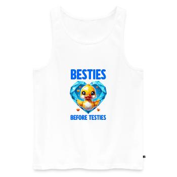 Geometric Besties Before Testies - Men's Premium Organic Tank Top - white - Front - Michal (187cm)