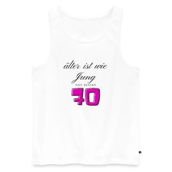 70. Geburtstag - Männer Premium Bio Tank Top - Weiß - Vorne - Michal (187cm)