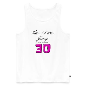 30. Geburtstag - Männer Premium Bio Tank Top - Weiß - Vorne - Michal (187cm)