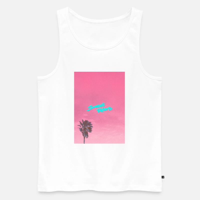 Sunset Riders 'Palm Tree' Design - Männer Premium Bio Tank Top - Weiß