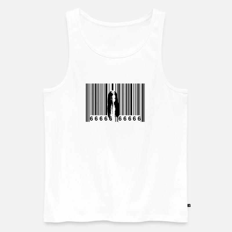 Horror Strichcode - Männer Premium Bio Tank Top - Weiß