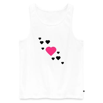 cœur - Débardeur bio Premium Homme - blanc - Devant - Michal (187cm)