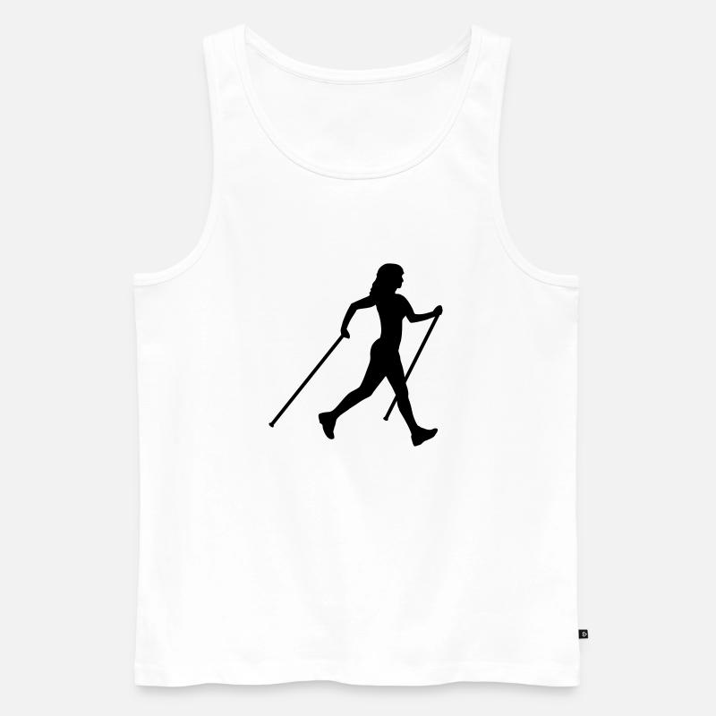 Nordic Walking - Männer Premium Bio Tank Top - Weiß