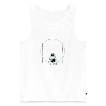 Nerd - Männer Premium Bio Tank Top - Weiß - Vorne - AI Model Male 178 light (178cm)