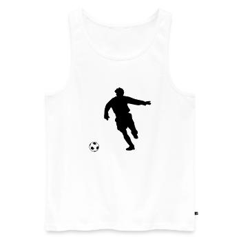 footballeur silhouette, couleur au choix - Débardeur bio Premium Homme - blanc - Devant - AI Model Male 178 light (178cm)
