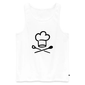 Cook - Men's Premium Organic Tank Top - white - Front - AI Model Male 178 light (178cm)