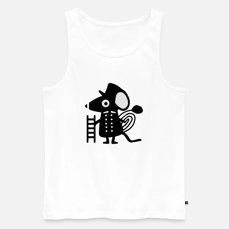 Maus als Schornsteinfeger - Männer Premium Bio Tank Top - Weiß