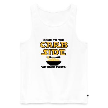 carbs.ai - Men's Premium Organic Tank Top - white - Front - Michal (187cm)