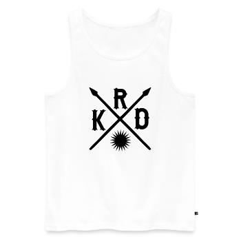 Kudistan KRD - Männer Premium Bio Tank Top - Weiß - Vorne - Michal (187cm)