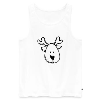 Rentier Zeichnung Weihnachten - Männer Premium Bio Tank Top - Weiß - Vorne - Michal (187cm)