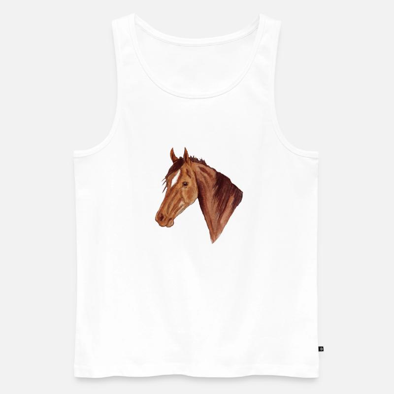 Pferd - Männer Premium Bio Tank Top - Weiß