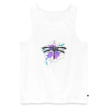 Libelle-aquarell - Männer Premium Bio Tank Top - Weiß - Vorne - Michal (187cm)