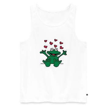heart_frog_1220113c_a - Débardeur bio Premium Homme - blanc - Devant - AI Model Male 178 light (178cm)