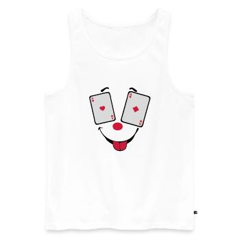 carte poker as paire smiley2 - Débardeur bio Premium Homme - blanc - Devant - AI Model Male 178 light (178cm)