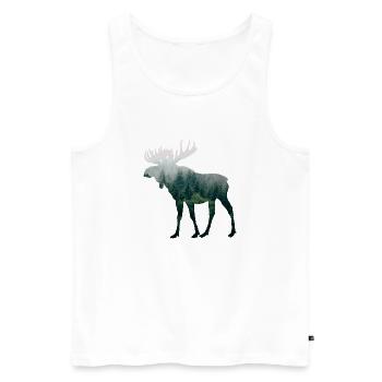 Moose - Men's Premium Organic Tank Top - white - Front - Michal (187cm)