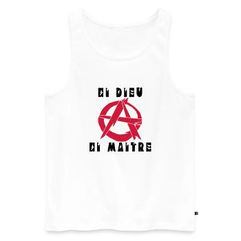 ni dieu ni maitre - Débardeur bio Premium Homme - blanc - Devant - Michal (187cm)