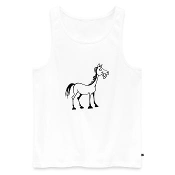 Funny horse - Men's Premium Organic Tank Top - white - Front - AI Model Male 178 light (178cm)