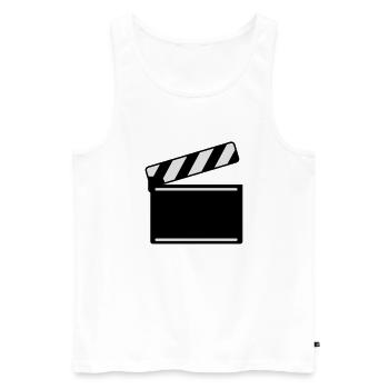 filmklappe__f2 - Débardeur bio Premium Homme - blanc - Devant - Michal (187cm)