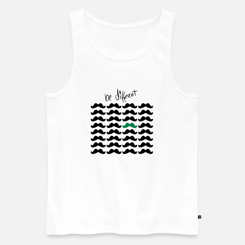 Mustache Moustache "be different" 2c - Männer Premium Bio Tank Top - Weiß