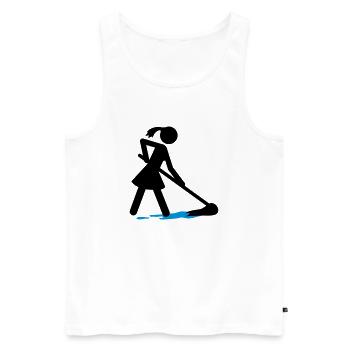 Charwoman - Men's Premium Organic Tank Top - white - Front - AI Model Male 178 light (178cm)