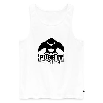 Push It To The Limit Penguin - Männer Premium Bio Tank Top - Weiß - Vorne - AI Model Male 178 light (178cm)