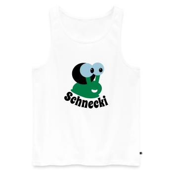 Schnecki - Männer Premium Bio Tank Top - Weiß - Vorne - Michal (187cm)