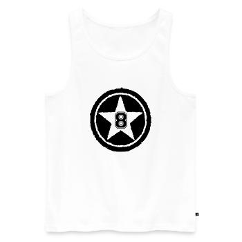 new_ster8 - Männer Premium Bio Tank Top - Weiß - Vorne - AI Model Male 178 light (178cm)