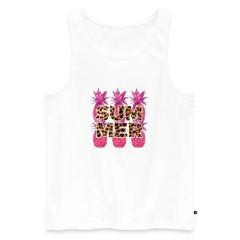 Ananas d'été - Débardeur bio Premium Homme - blanc - Devant - Michal (187cm)