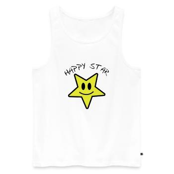 Happy star - Männer Premium Bio Tank Top - Weiß - Vorne - Michal (187cm)
