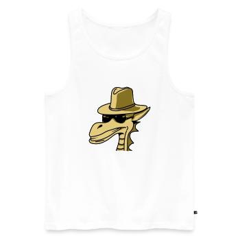 Drache Hut sonnenbrille cool comic Design - Männer Premium Bio Tank Top - Weiß - Vorne - Michal (187cm)