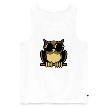Eule Vogel wald sonnenbrille - Männer Premium Bio Tank Top - Weiß - Vorne - AI Model Male 178 light (178cm)