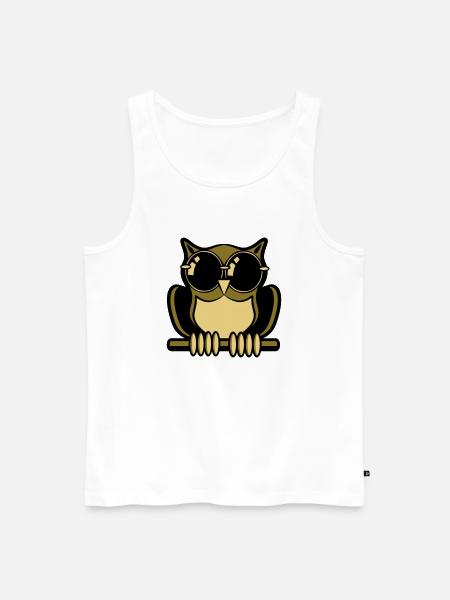 OWL bird forest sunglasses - Men's Premium Organic Tank Top - white